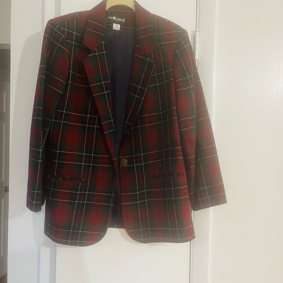 Sag Harbor Christmas Blazer  red and green Petite 12p. - Picture 2 of 2